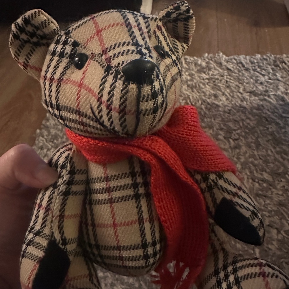 Burberry Plaid Bear with Red Accent - Picture 7 of 8